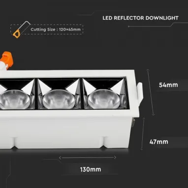 LED ugradna COB svetiljka 12W 2700K 12ÃÂ° V-TAC