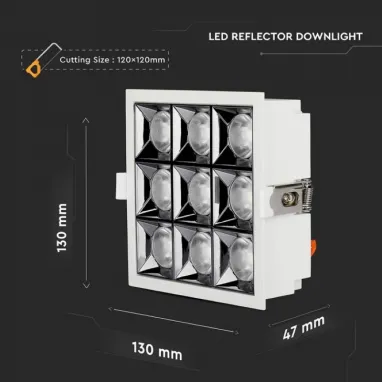 LED ugradna COB svetiljka 36W 4000K 12ÃÂ° V-TAC