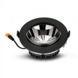 LED ugradna COB svetiljka crna 20W 6400K V-TAC