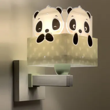 Dečija zidna lampa Panda zelena DALBER