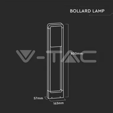 Baštenska stubna svetiljka crna 10W 4000K V-TAC