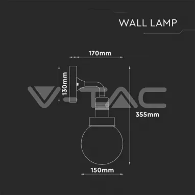 Zidna dekorativna spoljna svetiljka V-TAC