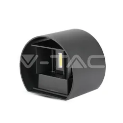 LED zidna svetiljka 6W 3000K IP65 okrugla crna V-TAC