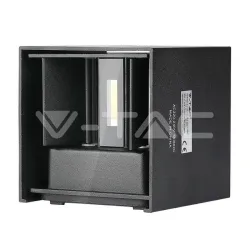 LED zidna svetiljka 6W 3000K IP65 crna kocka V-TAC