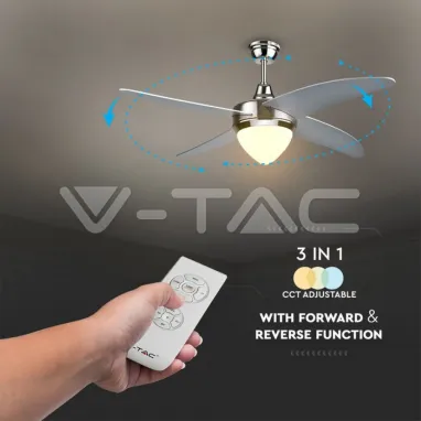 Plafonski luster-ventilator 60W 3-u-1 sivi V-TAC