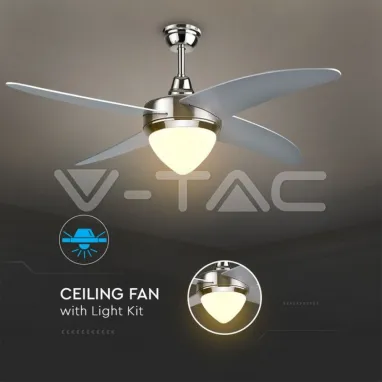 Plafonski luster-ventilator 60W 3-u-1 sivi V-TAC