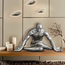 Dekorativna figura Yoga srebrna SCHULLER