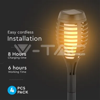 LED solarne baštenske svetiljke ubodne 4 kom. u 1 pak. V-TAC