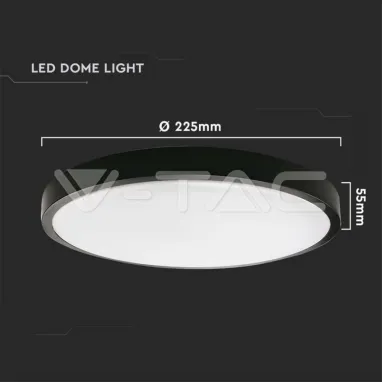 LED plafonjera u IP zaštiti crni obod 18W 4000K V-TAC