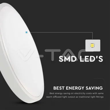 LED plafonjera u IP zaštiti beli obod 18W 3000K V-TAC