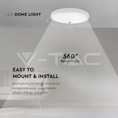 LED plafonjera u IP zaštiti beli obod 18W 3000K V-TAC
