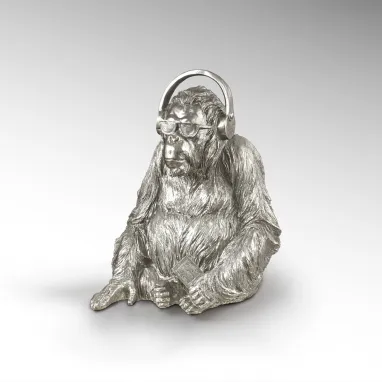 Dekorativna figura Orangutan music srebrni SCHULLER