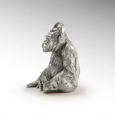Dekorativna figura Orangutan music srebrni SCHULLER