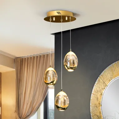 LED visilica Rocio zlatna 15W SCHULLER