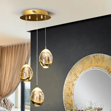 LED visilica Rocio zlatna 15W SCHULLER