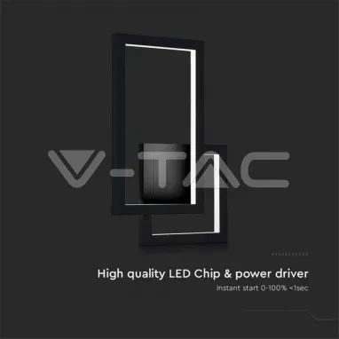 Zidna svetiljka četvrtasta crna 20W V-TAC