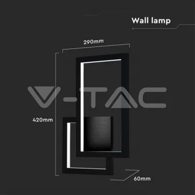 Zidna svetiljka četvrtasta crna 20W V-TAC