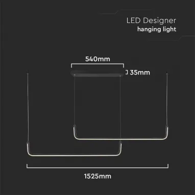 LED dizajnerska visilica crna V-TAC