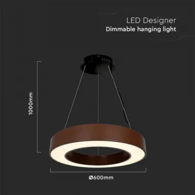 LED luster braon okrugli dimabilni V-TAC