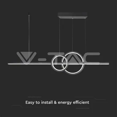 LED luster crni dizajnerski V-TAC