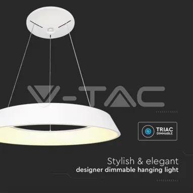 LED luster beli okrugli dimabilni 4000K V-TAC