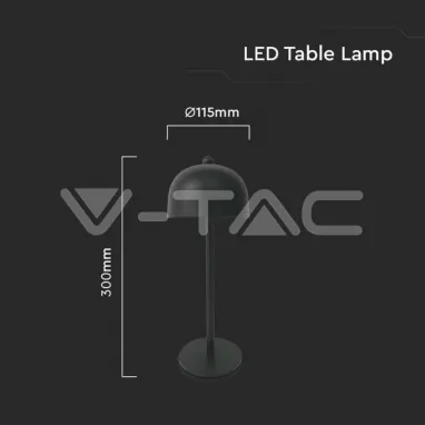 LED stona punjiva lampa 3-u-1 crna V-TAC