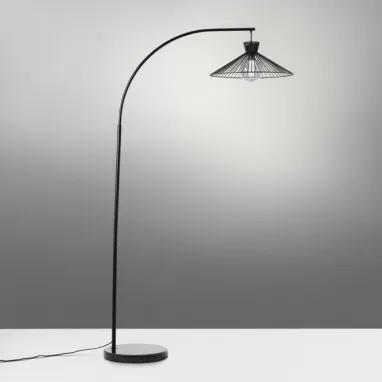 Podna lampa Elmont crna BRILLIANT