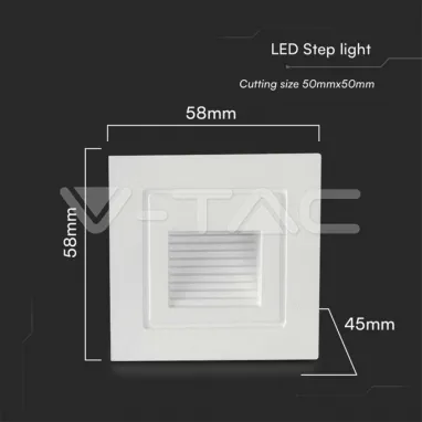 LED vodootporna svetiljka za stepenice ugradna bela 3W V-TAC