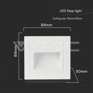 LED vodootporna svetiljka za stepenice ugradna bela 5W V-TAC