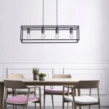 Luster Justin 4xE27 crni JUST LIGHT