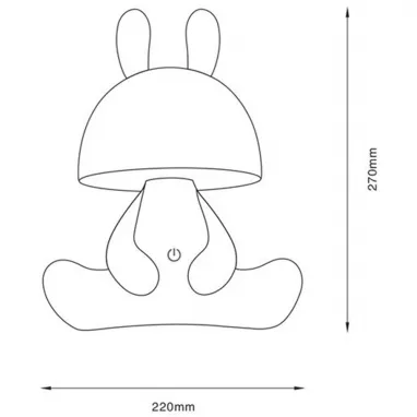 Stona dečija lampa beli Zeka 5VDC punjivi ZUMA LINE