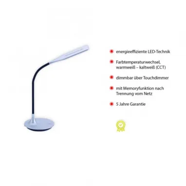 LED stona radna lampa sivo-crna JUST LIGHT