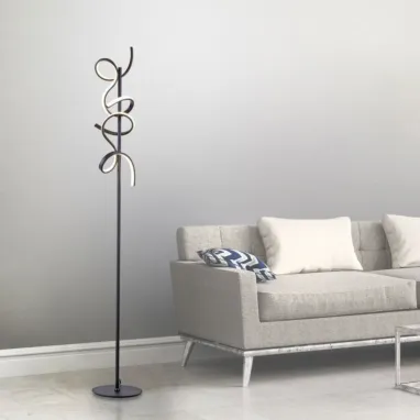 LED podna lampa Curls crna JUST LIGHT