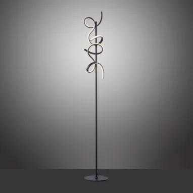 LED podna lampa Curls crna JUST LIGHT