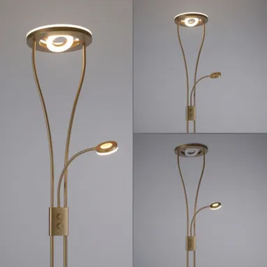 Podna lampa Helia zlatna sa čitačem JUST LIGHT