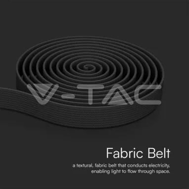 Provodni flat kabal za fabric tracklight seriju begonija crni 10m V-TAC