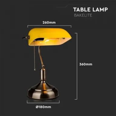 Stona lampa bankarka žuta V-TAC