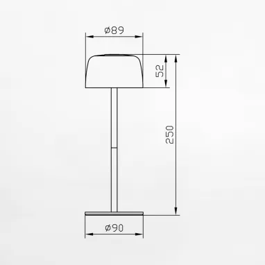 Stona punjiva lampa bela Poco u IP zaštiti ZUMA LINE