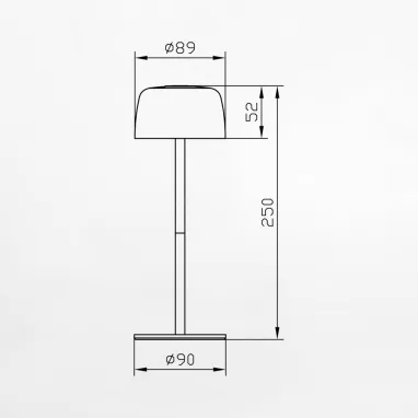 Stona punjiva lampa krem Poco u IP zaštiti ZUMA LINE