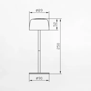 Stona punjiva lampa crna Poco u IP zaštiti ZUMA LINE