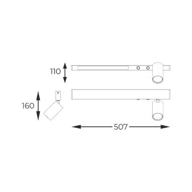 Plafonska svetiljka Manari crna Zuma Line