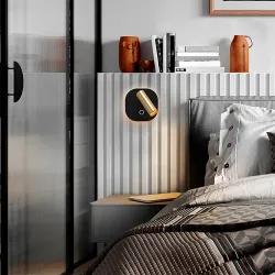 LED zidna lampa sa čitačem Biblos crno zlatna SCHULLER