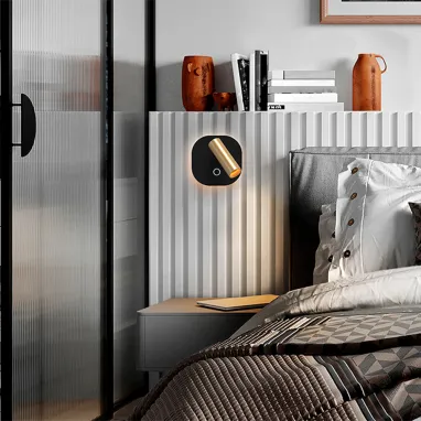 LED zidna lampa sa čitačem Biblos crno zlatna SCHULLER