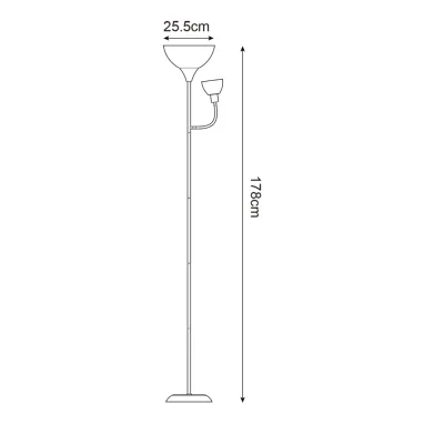 Podna Lampa Peso sa čitačem zlatna ZUMA LINE