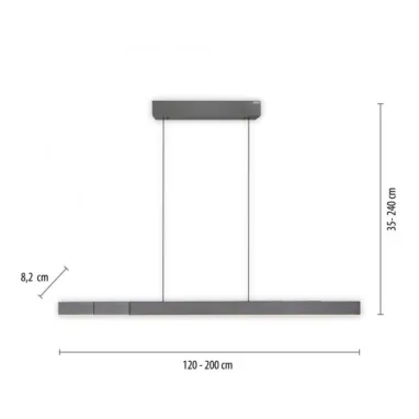 LED visilica Pure-moto-rise podesiva siva PAUL NEUHAUS