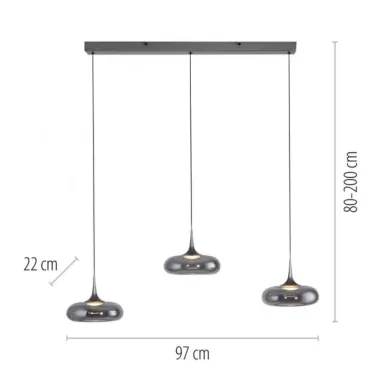 LED visilica POSH siva dimabilna sa comfort liftom PAUL NEUHAUS