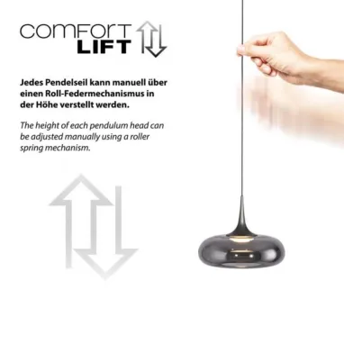 LED visilica POSH siva dimabilna sa comfort liftom PAUL NEUHAUS