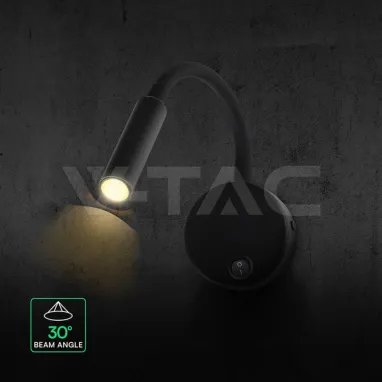 LED zidna svetiljka crna flexi sa prekidačem V-TAC