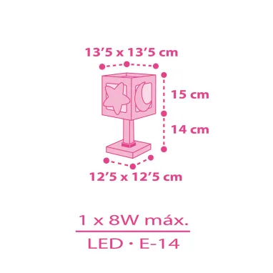 Dečija stona lampa Moonlight roze DALBER