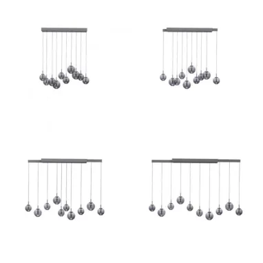 LED motorizovani luster PURE E-Infinity sivi sa e-Slide funkcijom CCT
